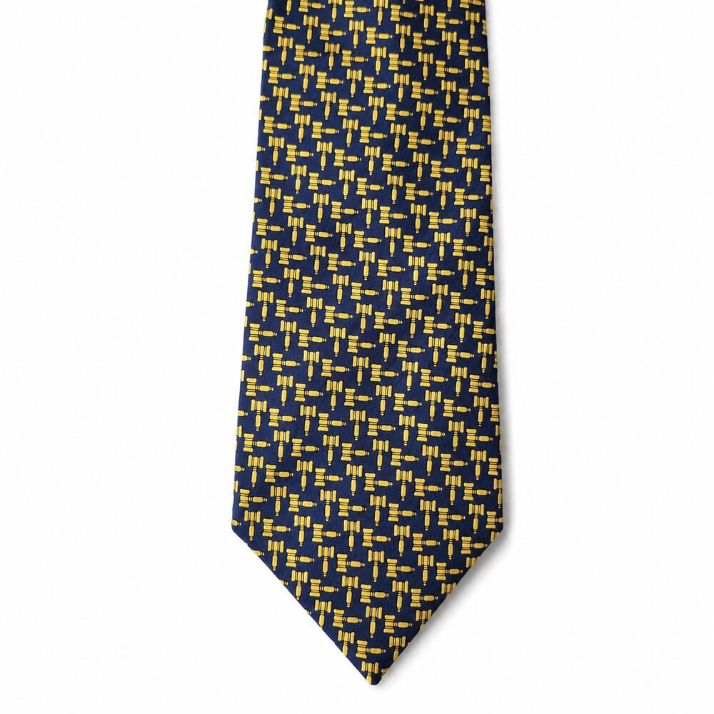 100% Silk Museum Artifacts Gavel Tie Judge Law